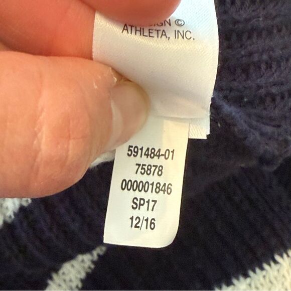 Athleta Stripe Peaceful Wrap Cardigan in Navy/Dove Size Medium - Picture 11 of 11